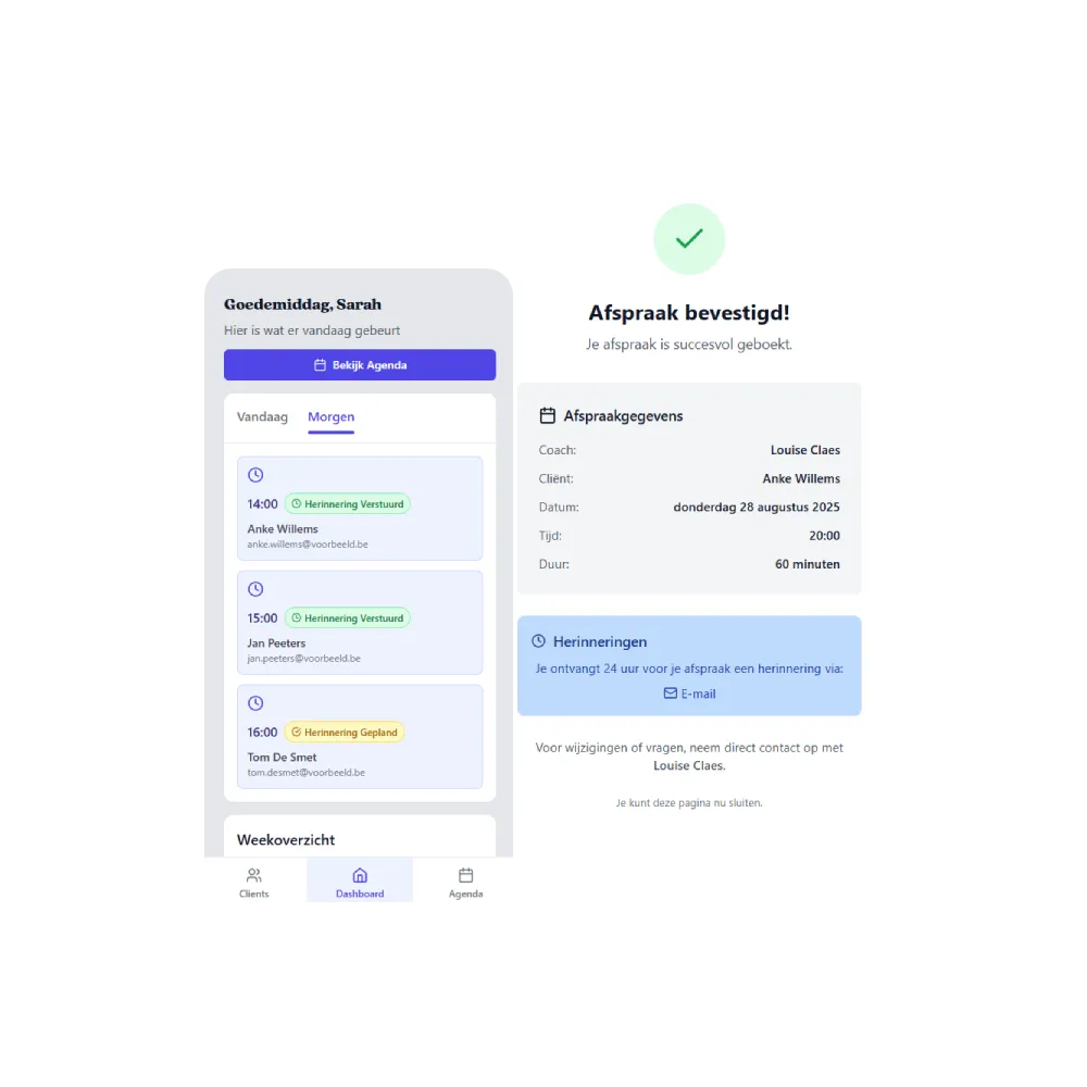 Dashboard Bevestiging - Proactieve Herinneringen